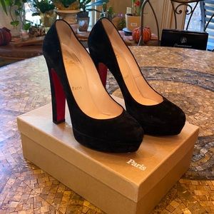 Christian Louboutin Bibi 140 Veau Velours Black Size 38.5